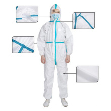 Europe Standard Disposable Full Body Isolation Coverall Suit Gown PP+PE En14126/13795/AAMI Protect Clothes